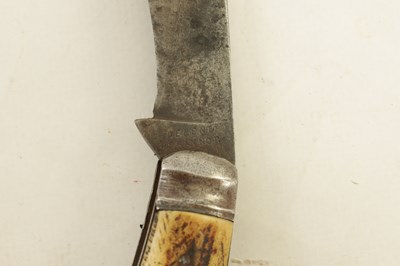 Lot 253 - A 19TH CENTURY STAG HORN PRUNING KNIFE BY W. SAYNOR