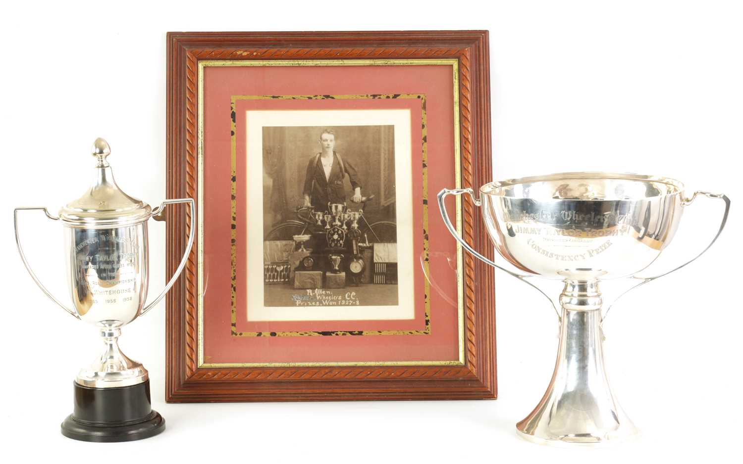 Lot 234 - OF CYCLING INTEREST. A LARGE SILVER CYCLING TROPHY FOR MANCHESTER WHEELERS'