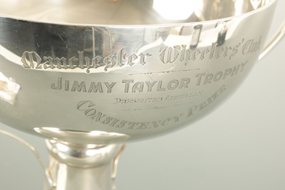 Lot 234 - OF CYCLING INTEREST. A LARGE SILVER CYCLING TROPHY FOR MANCHESTER WHEELERS'