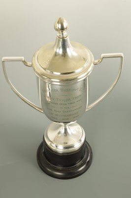 Lot 234 - OF CYCLING INTEREST. A LARGE SILVER CYCLING TROPHY FOR MANCHESTER WHEELERS'