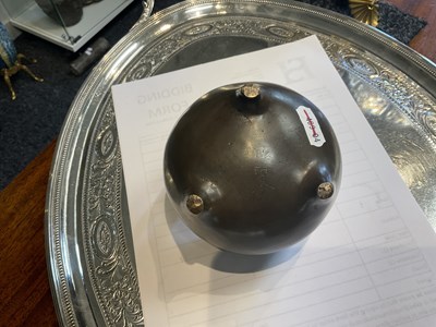 Lot 73 - AN 18TH/19TH CENTURY CHINESE BRONZE CENSER WITH SILVER WIRE INLAY