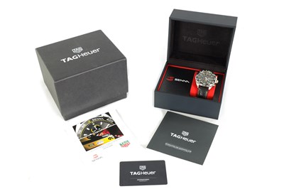 Lot 285 - A GENTLEMAN’S SPECIAL EDITION AYRTON SENNA TAG HEUER CHRONOGRAPH WRIST WATCH