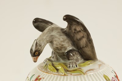 Lot 62 - A LATE 19TH CENTURY DRESDEN LARGE VASE AND COVER IN THE MANNER OF AUGUSTUS REX
