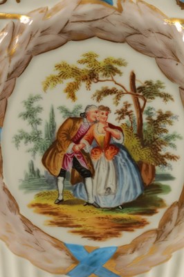 Lot 62 - A LATE 19TH CENTURY DRESDEN LARGE VASE AND COVER IN THE MANNER OF AUGUSTUS REX