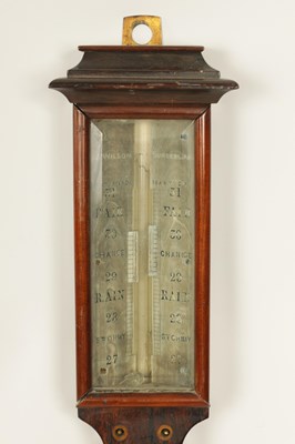 Lot 682 - J J WILSON, SUNDERLAND. AN EARLY VICTORIAN ROSEWOOD MARINE STICK BAROMETER/IMPROVED SYMPIESOMETER