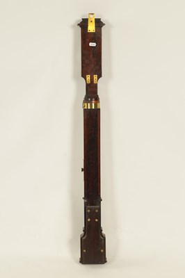 Lot 682 - J J WILSON, SUNDERLAND. AN EARLY VICTORIAN ROSEWOOD MARINE STICK BAROMETER/IMPROVED SYMPIESOMETER
