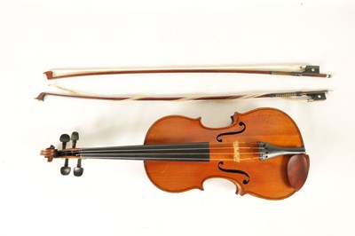 Lot 442 - AN ANTIQUE VIOLIN BRANDED INSIDE ‘H. DERAZEY’