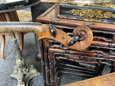 Lot 442 - AN ANTIQUE VIOLIN BRANDED INSIDE ‘H. DERAZEY’