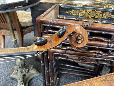 Lot 442 - AN ANTIQUE VIOLIN BRANDED INSIDE ‘H. DERAZEY’