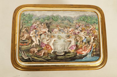 Lot 45 - A LARGE 19TH CENTURY ORMOLU MOUNTED CAPODIMONTE PORCELAIN TABLE CASKET