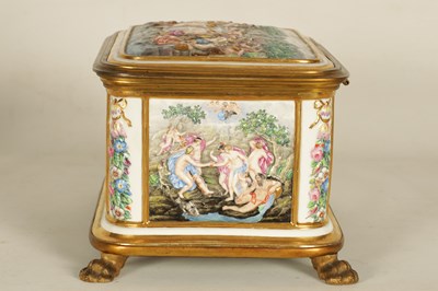 Lot 45 - A LARGE 19TH CENTURY ORMOLU MOUNTED CAPODIMONTE PORCELAIN TABLE CASKET