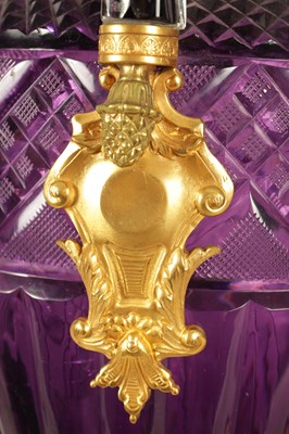 Lot 17 - A LARGE PAIR OF LATE 19TH/EARLY 20TH CENTURY RUSSIAN ORMOLU MOUNTED AMETHYST CUT-GLASS