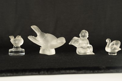 Lot 11 - A COLLECTION OF FOUR LALIQUE FRANCE FROSTED GLASS SCULPTURES