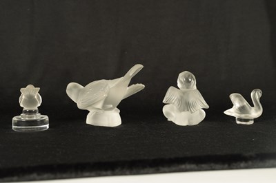 Lot 11 - A COLLECTION OF FOUR LALIQUE FRANCE FROSTED GLASS SCULPTURES
