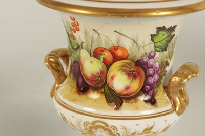 Lot 51 - A 19TH CENTURY SPODE TYPE THREE PIECE GARNITURE SET OF PORCELAIN VASES