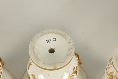 Lot 51 - A 19TH CENTURY SPODE TYPE THREE PIECE GARNITURE SET OF PORCELAIN VASES