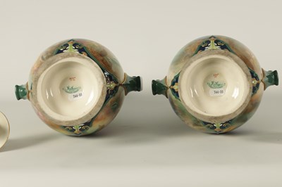 Lot 96 - A FINE PAIR OF HADLEYS’ WORCESTER LARGE CABINET VASES AND COVERS