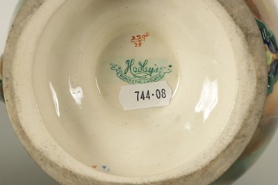 Lot 96 - A FINE PAIR OF HADLEYS’ WORCESTER LARGE CABINET VASES AND COVERS