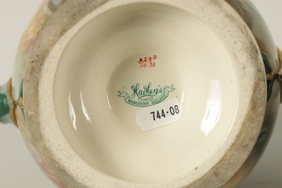 Lot 96 - A FINE PAIR OF HADLEYS’ WORCESTER LARGE CABINET VASES AND COVERS