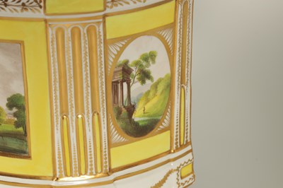 Lot 55 - A LARGE PAIR OF REGENCY COALPORT BOW-FRONTED CACHE POTS