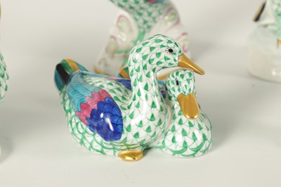 Lot 83 - A GROUP OF FIVE HEREND, HUNGARY BIRD FIGURES