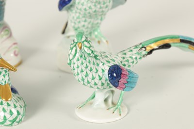 Lot 83 - A GROUP OF FIVE HEREND, HUNGARY BIRD FIGURES