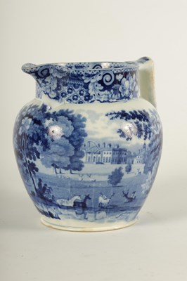 Lot 64 - AN EARLY 19TH CENTURY JOHN AND RICHARD RILEY PEARLWARE BLUE AND WHITE SHOULDERED JUG