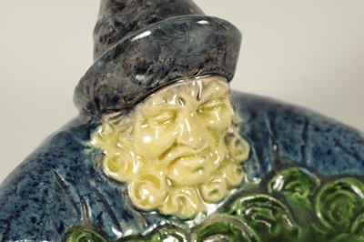 Lot 42 - A 19TH CENTURY FRENCH MAJOLICA POLYCHROME PIN TRAY MODELLED AS A FISHERMAN
