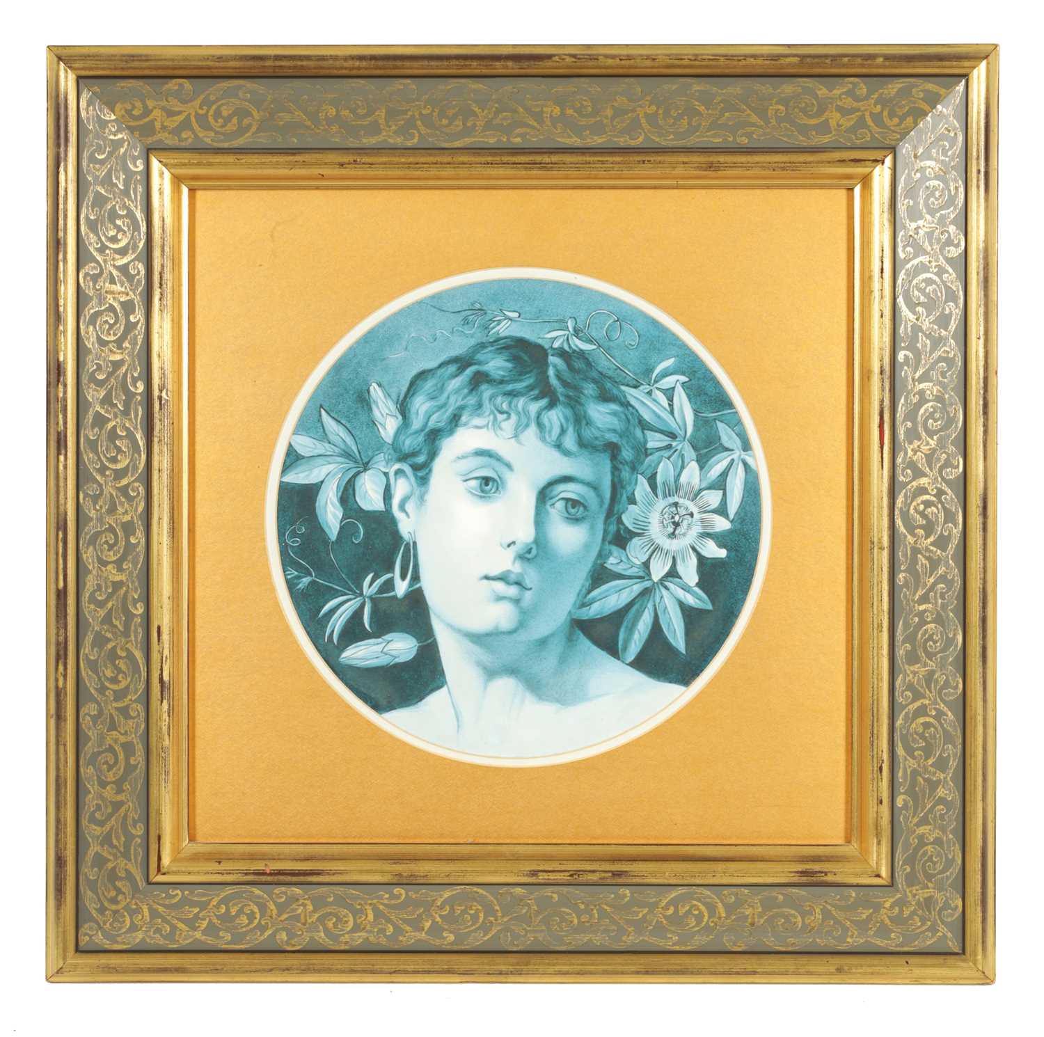 Lot 61 - AN EARLY 20TH CENTURY ARTS AND CRAFTS MINTON CIRCULAR PORCELAIN PLAQUE