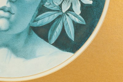 Lot 61 - AN EARLY 20TH CENTURY ARTS AND CRAFTS MINTON CIRCULAR PORCELAIN PLAQUE