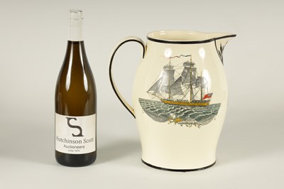 Lot 70 - AN EARLY 19TH CENTURY CREAMWARE PRESENTATION JUG