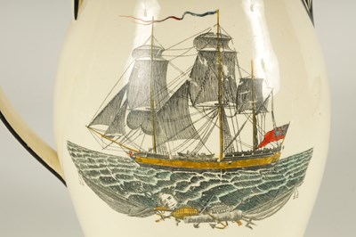 Lot 70 - AN EARLY 19TH CENTURY CREAMWARE PRESENTATION JUG