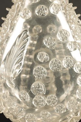 Lot 25 - AN 18TH CENTURY LARGE TAPERING CLEAR GLASS FLASK