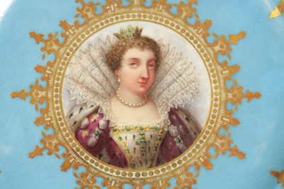 Lot 95 - A SET OF SIX SEVRES STYLE PORCELAIN CABINET PLATES
