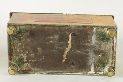 Lot 902 - A 19TH-CENTURY BRASS HONESTY TOBACCO BOX FOR 603 ZETLAND LODGE
