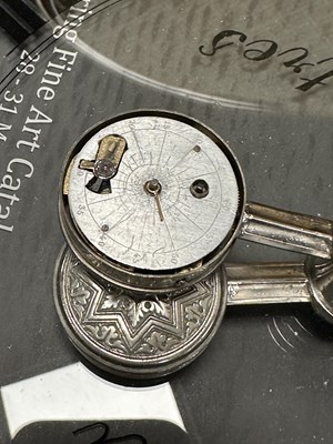 Lot 778 - AN UNUSUAL EARLY 20TH CENTURY FRENCH GLASS DIAL MYSTERY WALL CLOCK