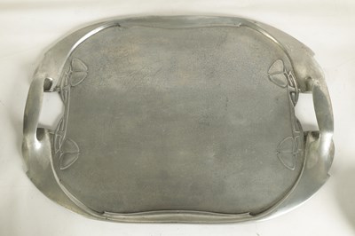 Lot 569 - AN EARLY 20TH CENTURY ARCHIBALD KNOX FOR LIBERTY AND CO. TUDRIC PEWTER TEA SET