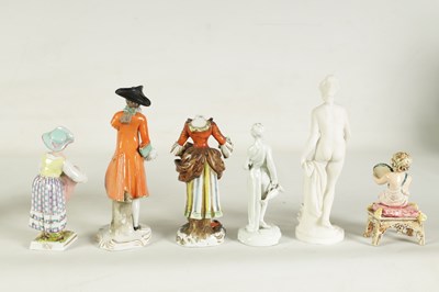 Lot 96 - A GROUP OF SIX CONTINENTAL PORCELAIN FIGURES