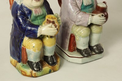 Lot 92 - A LATE 18TH/EARLY 19TH CENTURY RALPH RALPH WOOD TYPE PEARLWARE TOBY JUG AND ANOTHER