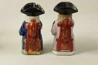 Lot 92 - A LATE 18TH/EARLY 19TH CENTURY RALPH RALPH WOOD TYPE PEARLWARE TOBY JUG AND ANOTHER
