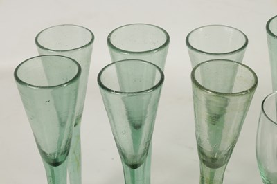 Lot 10 - A COLLECTION OF 19TH CENTURY GREEN WINE GLASSES
