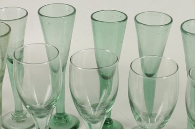 Lot 10 - A COLLECTION OF 19TH CENTURY GREEN WINE GLASSES