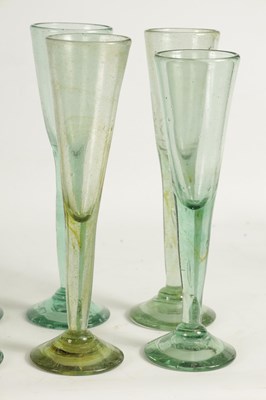 Lot 10 - A COLLECTION OF 19TH CENTURY GREEN WINE GLASSES