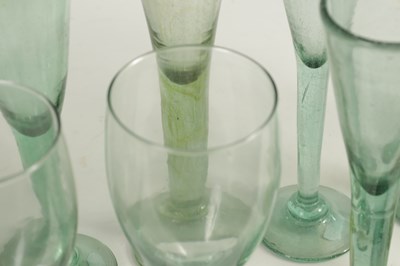 Lot 10 - A COLLECTION OF 19TH CENTURY GREEN WINE GLASSES