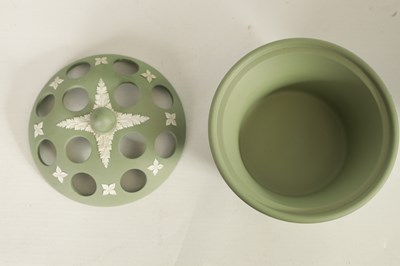 Lot 65 - TWO SAGE GREEN WEDGWOOD JASPERWARE PIECES