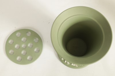 Lot 65 - TWO SAGE GREEN WEDGWOOD JASPERWARE PIECES