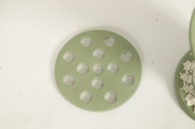 Lot 65 - TWO SAGE GREEN WEDGWOOD JASPERWARE PIECES