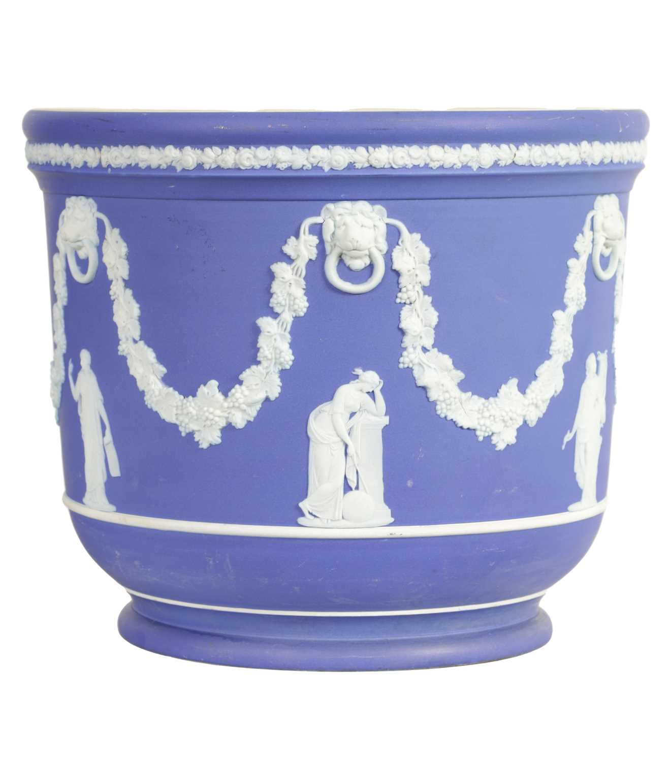 Lot 88 - A LARGE WEDGWOOD JASPERWARE  JARDINIERE