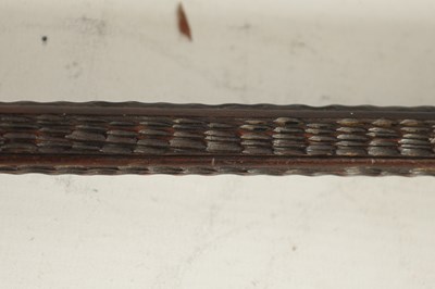 Lot 477 - A 19TH CENTURY CARVED HARDWOOD WALKING STICK