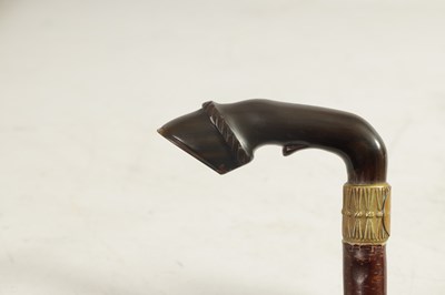 Lot 461 - A LATE 19THCENTURY HORN HANDLED WALKING STICK AND ANOTHER